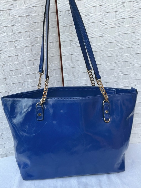 Michael Kors Handbags - Michael Kors Blue Tote Bag Patent Leather